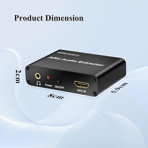 SDKDZKG HDMI ARC Audio Extractor, HDMI ARC Converter Splitter Adapter with Digital Optical Toslink SPDIF Coaxial and Analog 3.5mm L/R Stereo Audio for HDTV Amplifier Soundbar Speaker (SDK-A802) - Image 7