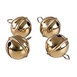 Metall RAYHER 2503406 Metallglöckchen, kugelförmig, SB-Btl, 4 Stück, 29 mm Durchmesser, gold