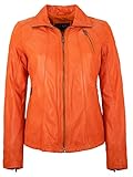 Jilani - Damen Lederjacke Lammnappa Coral orange Größe 38