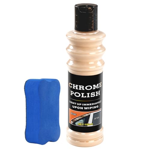 AOVSTOXIC Chrome Polish for Cars – Metal Polish & Restorer, Aluminum Wheel Polish – Remove Rust, Oxidation & Scratches for Stainless Steel Aluminum, Chrome, Brass and More,150ML