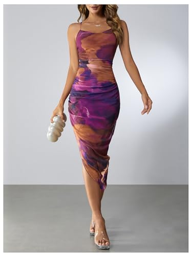 SOLY HUX Women's Tie Dye Cowl Neck Split Hem Bodycon Cami Dress Backless Long Dresses4