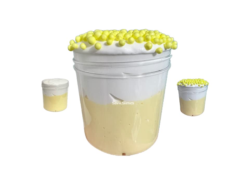 Banana Cream Pie BUTTER SLIME | 6oz SCENTED | White + YELLOW | Thick & Soft | by SavvSlimes USA