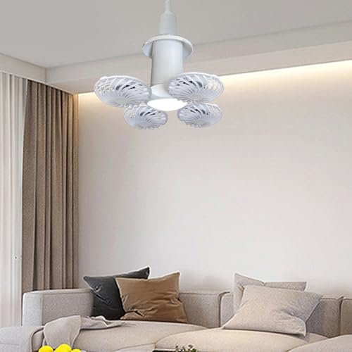 Ventilador de techo E27 con luz LED regulable y diseño colgante plegable para dormitorio 5