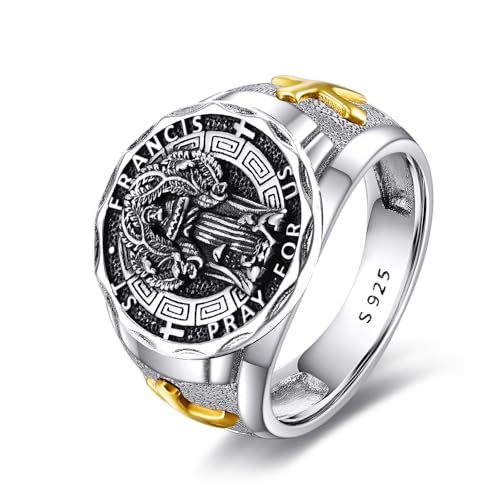 Archange Saint Michel bague protectrice religieuse argent mixte 8