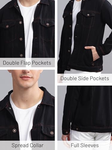 Image of Kuons Avenue Men's Regular Fit Trucker Jacket | Denim Jacket for Men