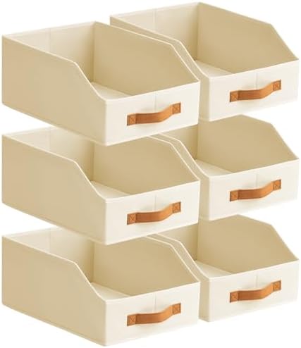 Homsorout Fabric Storage Bins for Organizing - 6 Pack Large Trape...