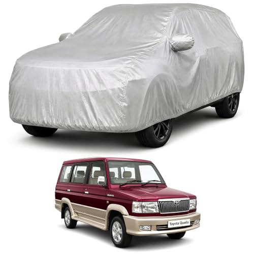 Image of Autofact Car Body Cover Compatible with Qualis | Custom Fit Car Cover | 100% Water-Resistant| Triple-Stitched Lightweight Fabric | Dustproof | Indoor & Outdoor Use | Elastic Bottom