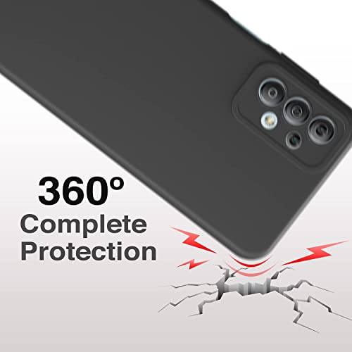 Image of WOW IMAGINE for Samsung Galaxy A33 5G Ultra Slim Soft Rubberised Back Cover Inner Velvet Fabric Lining Matte Silicone Flexible Camera Protection Back Case - Black
