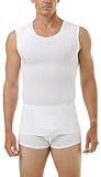 Underworks Men's Ultra Light Cotton Spandex Compression Muscle Shirt, Medium, White