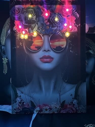 Tableau mural LED pour illuminer un couloir sombre motif fleurs
