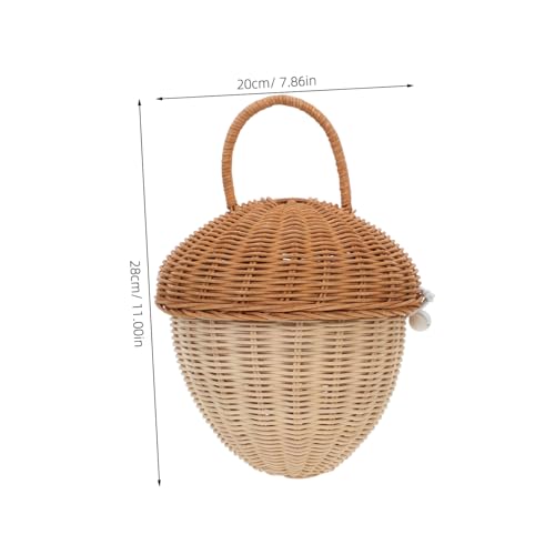 Panier rotin tressé animaux Cabilock couvercle boîte rangement durable - 3