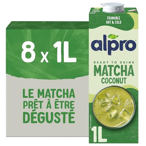 Alpro - Boisson Végétale - Matcha Coco - 1L - Lot de 8x1L