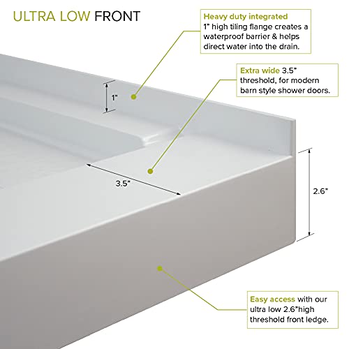Transolid FLU4834C-39 Low Threshold 34-in L x 48-in W Shower Base with Center Drain in Grey by Transolid - Image 3
