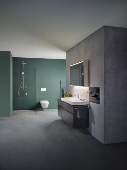 Geberit Smyle Square Waschtisch 500253, 120x48cm, mit zwei Hahnlöchern, mit Überlauf, 500.253.01.8, Farbe: Weiß