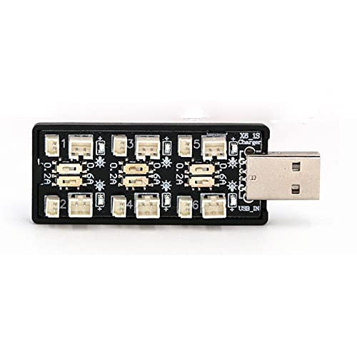VOANZO 4.35V Charger 6 Channel 1S LiHV Charger for Connecting Mobile Phone Chargers Power Banks Computer USB Sockets