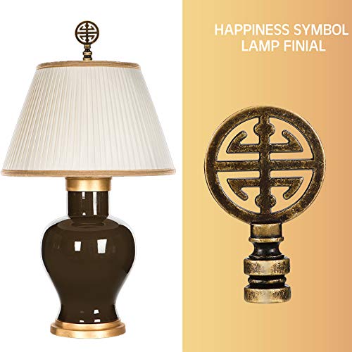 image for Honoson 2 Pieces Oriental Happiness Symbol Lamp Finial Asian Lamp Fini