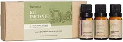 Kit 3 Óleos Essenciais Iniciante Via Aroma - Lavanda, Menta Piperita e Tea Tree