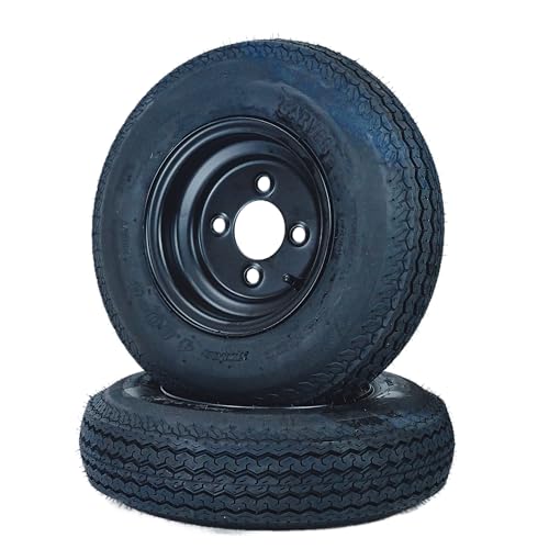 GarveeTech 2-Pack Trailer Tires on 8-Inch Rims 4.80-8 4 Lug