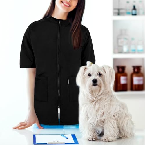Bata de peluquería canina para evitar pelos en la ropa laboral 6