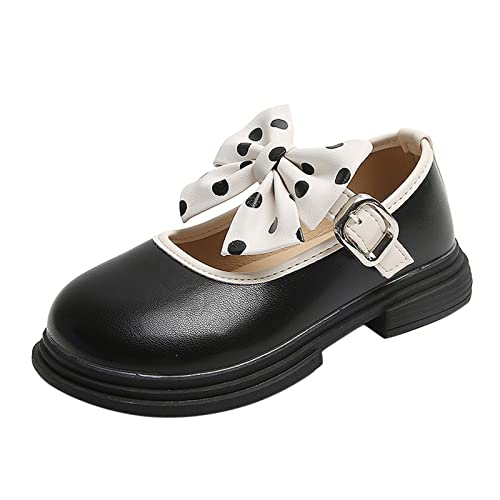 Big Girls Boots Girls Casual Shoes Thick Sole Round Toe Polka Dot Bow Cute Dress Shoes