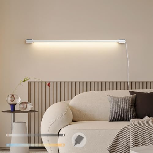 Lámpara de pared con interruptor para leer sin reformas aplique regulable 360 blanco