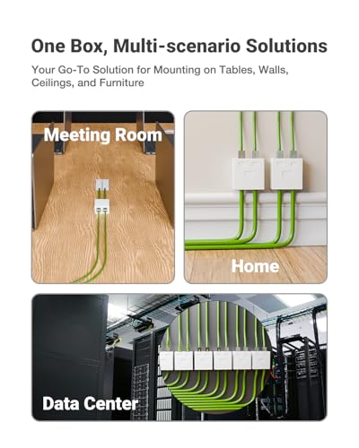 2-Port Keystone Jack Aufputzdose für STP Cat7/Cat6A RJ45 Keystone Jack, rj45 Aufputzdose für UTP Cat6/Cat5e/Cat5 RJ45 Keystone Jack Weiß, 2-Pack
