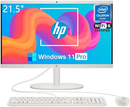 HP All in One Desktop Computer for Home, Intel Celeron J4025, 21.5 inch FHD Anti-Glare, WiFi 6, 16 GB DDR4, 512 GB SSD, 1TB USB Flash Drive, Home PC,