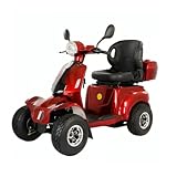 Fat Tire Luxuryton X-1000 4 Wheel Scooter for Adults, Red - High/Low-Speed Switch,...