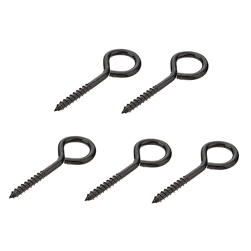 STOBAZA 5pcs Rust Eye Screw Hooks for Wood Heavy Duty Self Tapping Eye Bolts Indoor Outdoor Use Stable Lightweight Design