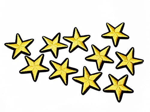 Miniblings Juego de 10 parches para planchar con diseño de estrella, color amarillo