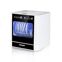 Dishwasher Countertop dishwasher Portable automatic cleaning 4cleaning modes and drying and disinfection mode Just connect a bucket to automatically Absorb water or connect to a faucet to Absorb water