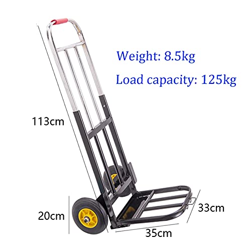 Carretilla plegable con ruedas sólidas y capacidad 125 kg miniatura 2