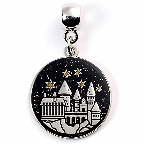 Harry Potter Offizieller Hogwart's Castle Slider Charm von The Carat Shop, M, Versilbert, Strass