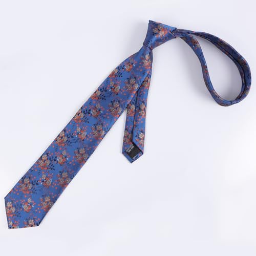 Image of Alizeal Mens 3.15inches Delicate Floral Tie with Small Flower Printed Handkerchief Set