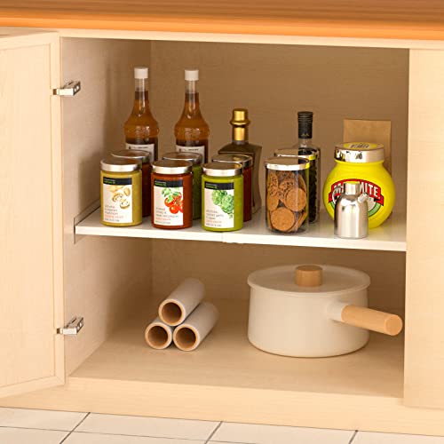 Miyuptc Adjustable Closet Storage Shelves, Heavy Duty Expandable Wardrobe Shelves Organizer System For Closet Cabinet Wardrobe Cupboard Bedroom Garage 2 Pack (L:16.9'' To 31.5"; W:11.8'') #TOP3