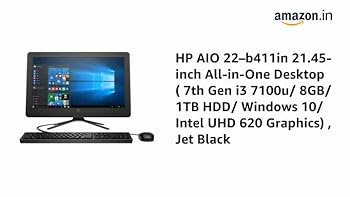 HP AIO 22–b411 in 21.45-inch All-in-One Desktop (7th Gen i3 7100u