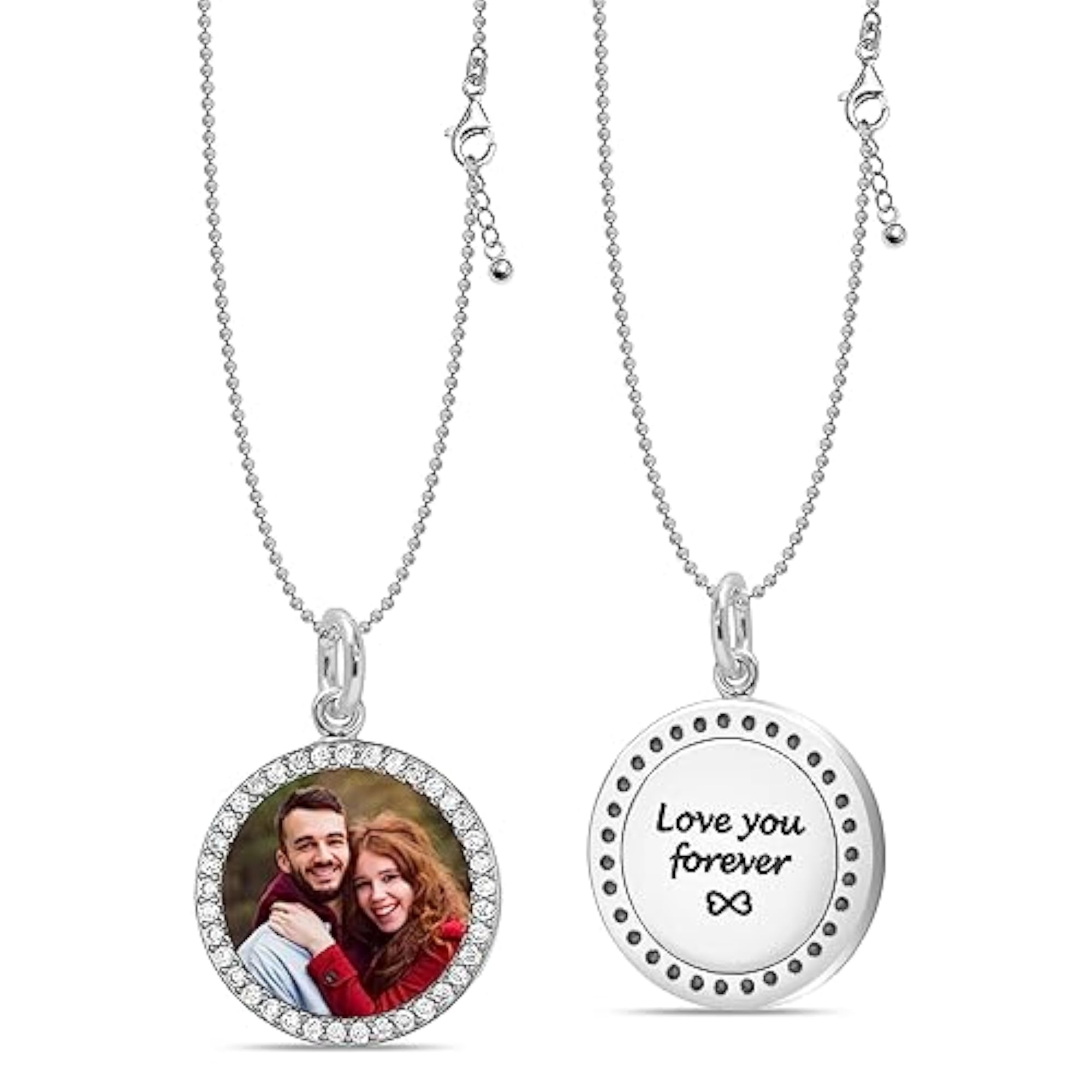 Personalised Engraved Custom Photo Frame Pendant Necklace