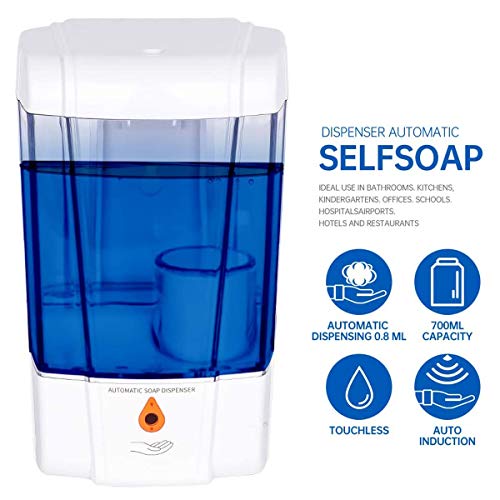 Automatic Hand Sanitizer Dispenser Touchless 700Ml Per Gel Liquid Infrared Sensor Auto Hand Soap Dispenser Wall Mount Touch Free For Home Bathroom Kitchen Office School Hospital Hotel Outdoor #TOP5
