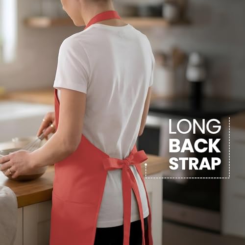 Image of Yellow Weaves Cotton Canvas Printed Kitchen Apron with Large Pockets, Cooking Apron for Men & Women, Durable Chef Apron for Cooking, Barista, Restaurant, Cafe Kitchen Apron