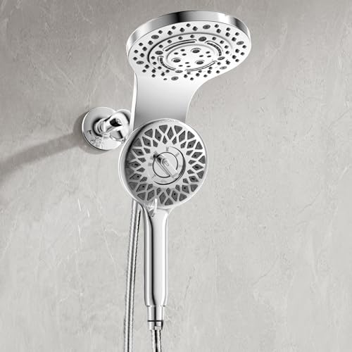 Image of High Pressure Rain Shower Head with Handheld Spray (Chrome)
