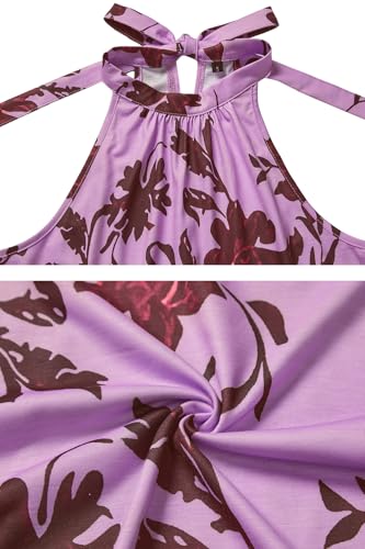 Image of STYLEWORD Women's Summer Floral Halter Maxi Dress Vacation Semi Formal 2026