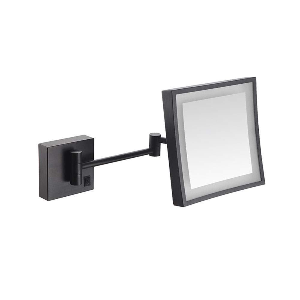 Miroir de maquillage mural rotatif 360 à bras extensible et zoom 3X