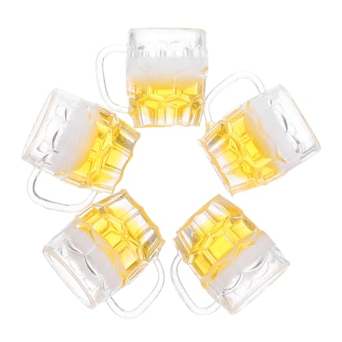 Didiseaon 5pièces Verres Miniatures à Bière Gobelets Transparents pour Maison de Poupée Décoration de Cuisine Miniature Verrerie pour Loisirs Créatifs