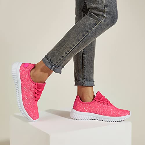 Image of K KIP WOK Fashion Glitter Sneakers for Womens Silp On Running Shoes Lightweigt Tennis Walking Sneakers