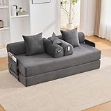 CONFIGURATION MODULAIRE SUR MESURE : Les modules du canapé d'angle convertible s’assemblent librement : en L, en ligne ou en lounge. Adaptez le canape lit à votre espace et vos envies. Cette flexibilité rend le canapé lit parfait pour petits appartements ou grands foyers.