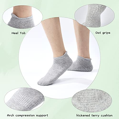 4 Pairs Unisex Non Slip Grip Socks For Yoga Hospital Workout Barre Ballet Anti Skid Socks For Women And Men #TOP4