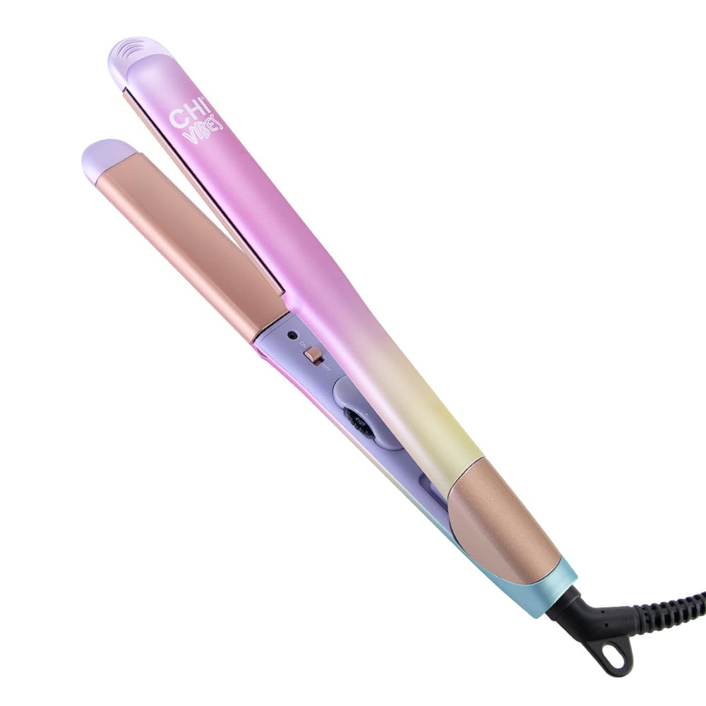 CHI VIBES On The Edge - Plancha de pelo de cerámica con placas de precisión, pelo sin encrespamiento, varios ajustes de temperatura