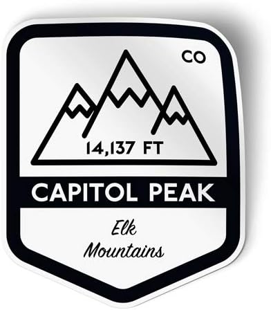 Squiddy Capitol Peak - Vinilo adhesivo para teléfono, laptop, botella de agua (3 pulgadas de alto)