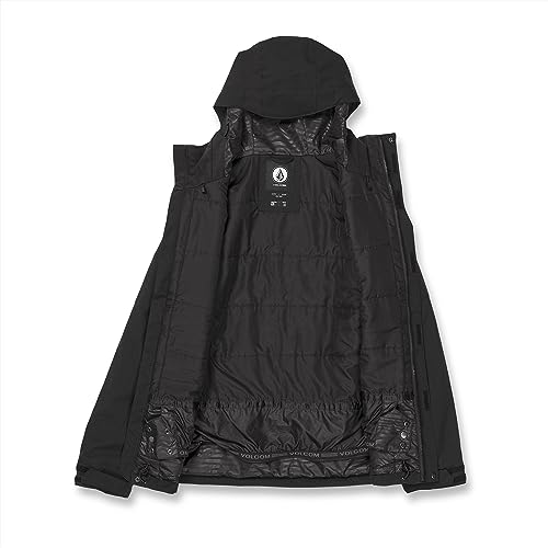 Volcom Jaqueta de inverno masculina padrão V.CO OP com isolamento para snowboard esqui, preta S4