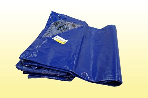Image of Multilayer Premium 120GSM Waterproof Tarpaulin for Outdoor Roofing, Green House Covering, Fumigation Covering, Truck Covering etc (Blue, 24X18)